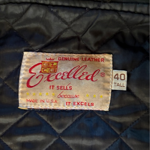 Vintage 1970s EXCELLED Leather Motorcycle Jacket // Size 40 - Picture 6 of 7
